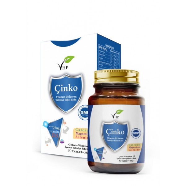 VHP ÇİNKO VE VİTAMİN D3 30 TABLET